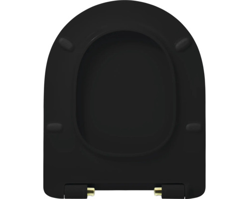 Čierne duroplastové WC sedadlo s upevnením