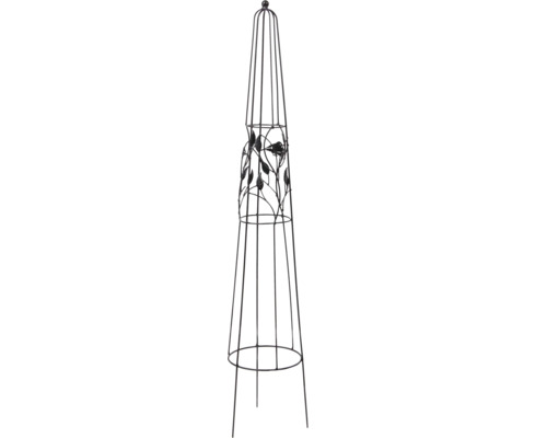 Opora na popínavé rastliny obelisk Lafiora vták Ø18 x 90 cm kovová čierna