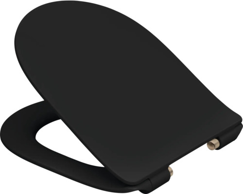 Čierne záchodové sedadlo zo sanitárnej keramiky
