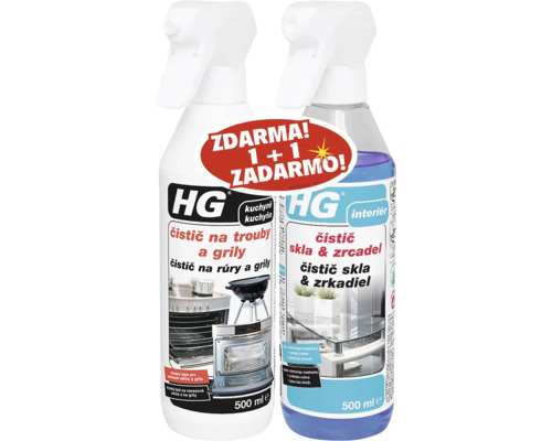 HG čistič rúry a grilu a čistič skla a zrkadiel, dvojbalenie