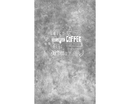 Sivá stena s dizajnom kaviarne