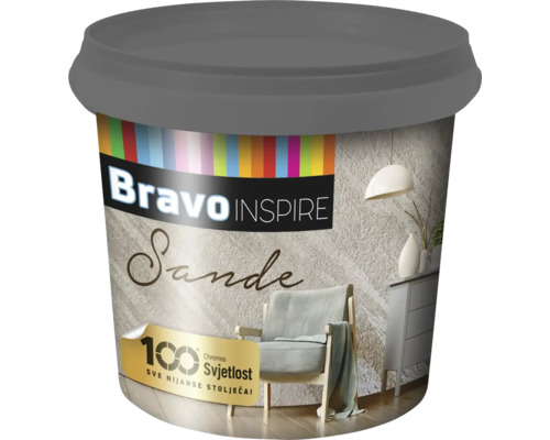 Dekoratívna vnútorná omietka BRAVO SANDE S deko technika S17 1 l Vedro farby s potlačou Bravo Inspire Sande