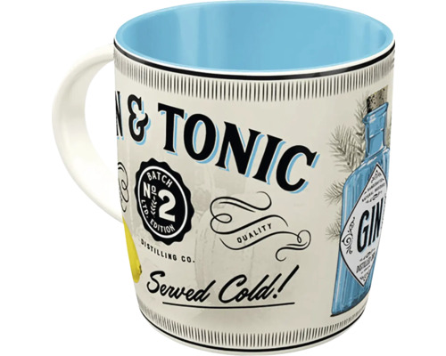 Keramický hrnček s motívom ginu a toniku