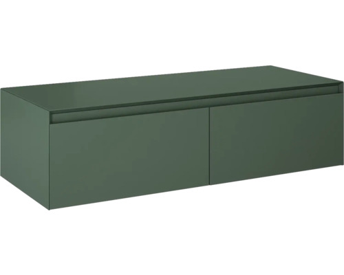 Kúpeľňová skrinka nízka Jungborn DECEM forrest zelená 1200 x 319 x 458 mm 168950 Závesná skrinka pod umývadlo s dvomi dvierkami