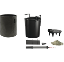 Kompletná súprava kvetináčov s kvetináčom, vložkou, systémom zavlažovania zeminy a substrátom