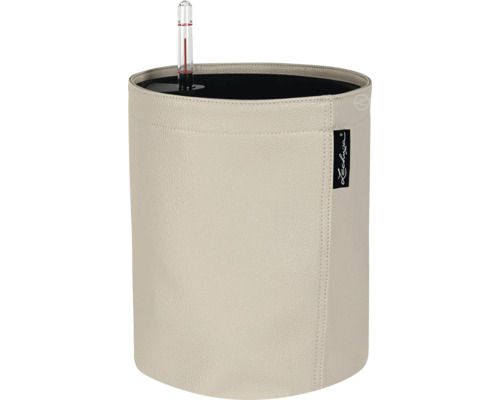 Béžový kvetináč s ukazovateľom hladiny vody