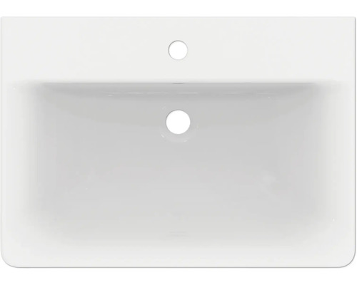 Pohľad zhora na keramické umývadlo