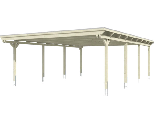Drevený carport s rovnou strechou pre vozidlá