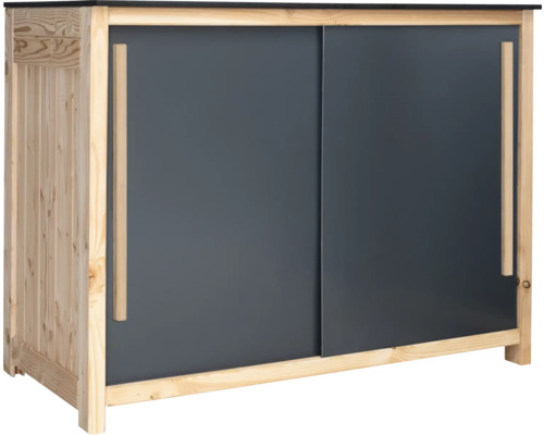 Vonkajšia kuchyňa Konsta 603 skrinka nízka 120 x 58 x 92 cm posuvné dvere douglaska HPL antracit