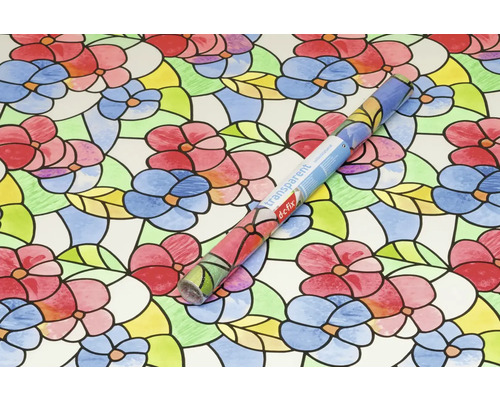 Rolka transparentnej okenné fólie s kvetinovým vzorom