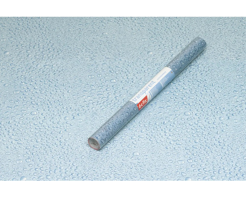 Rolka priehľadnej lepiacej fólie s motívom kvapiek vody