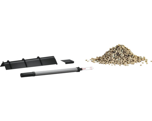 Súprava na odber vzoriek pôdy so zemným vrtákom, lopatou, sondou a hromadou substrátu