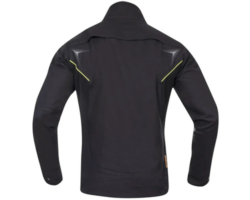 Čierna bunda s dlhými rukávmi zozadu