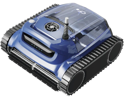 Modrý čistiaci robot pre bazény s pásovým pohonom
