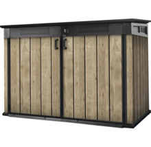 Záhradná skriňa s drevenými dverami pre vonkajšie použitie