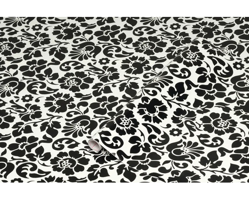 Rolka tapety s čiernym kvetinovým vzorom
