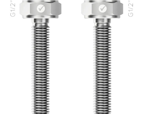 Zváraná toaletná hadica Merabell Aqua Classic G1/2"-G1/2" 80 cm Dve flexibilné pancierové hadice G 1/2 palca