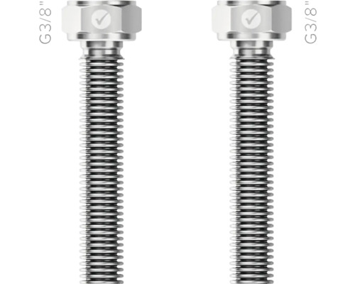 Zváraná toaletná hadica Merabell Aqua Classic G3/8"-G3/8" 50 cm Dve flexibilné pripojovacie hadice G3/8