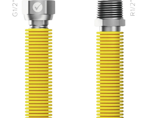 Plynová zváraná hadica Marabell Gas Flexi R1/2"-G1/2" 30 - 60 cm, 1 kus žltá