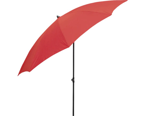 Červený slnečník s čiernym stožiarom