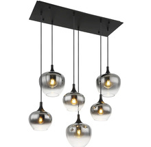 Luster Globo 15548-6H MAXY 6xE27 40 W čierny/dymové sklo
