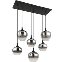 Luster Globo 15548-6H MAXY 6xE27 40 W čierny/dymové sklo