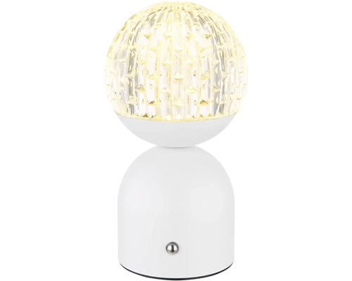 Dekoratívna biela stolná lampa s krištáľovým dizajnom