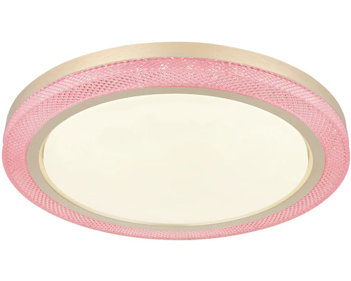 Okrúhle stropné svietidlo s ružovým štruktúrovaným okrajom