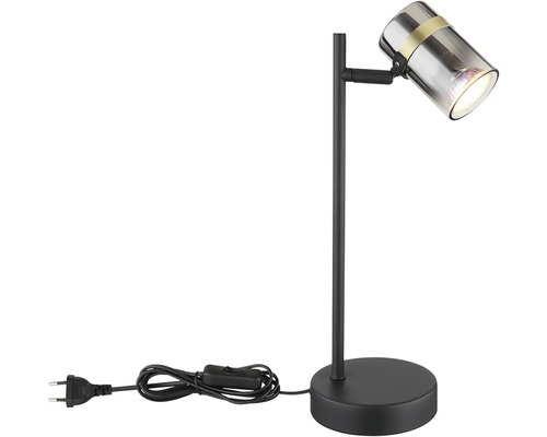 Stolná lampa s kovovou základňou a nastaviteľnou hlavou lampy