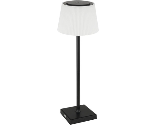 LED stolová lampa Globo 58434B GREGOIR IP44 4 W 200 lm 3000-4000-5000 K čierna/biela Stolná lampa s tienidlom a základňou
