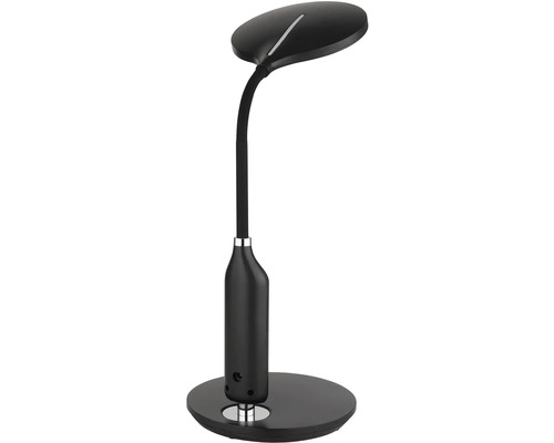 Čierna LED stolná lampa s flexibilným ramenom na stôl