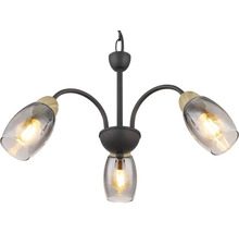 Luster Globo 60297-3H GERLY 3xE14 25 W čierny/dymové sklo