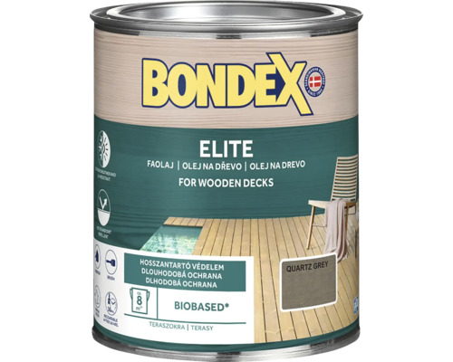 Olej na drevo Bondex ELITE quartz grey výnimočne odolný 0,75 l