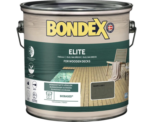 Olej na drevo Bondex ELITE quartz grey výnimočne odolný 2,5 l