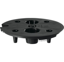 Čierny nadstavec na bylinkový kvetináč s niekoľkými otvormi pre rastliny.