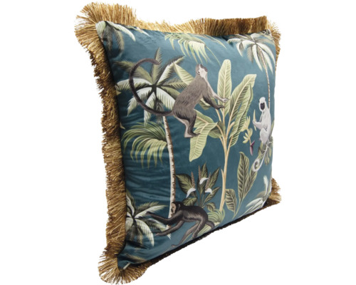 Dekoračný vankúš s opicami a strapcami