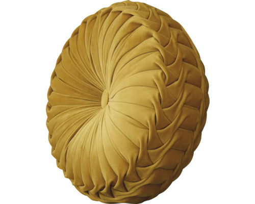 Okrúhly dekoratívny vankúš s nariasenou látkou