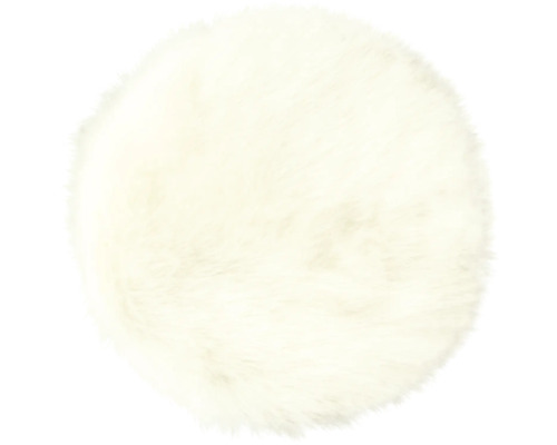Okrúhly koberec s vzhľadom kožušiny