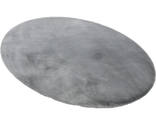 Sivý oválny koberec