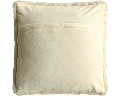 Štvorcový dekoračný vankúš s lemom z umelej kožušiny