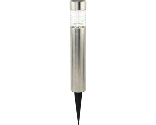 LED solárne osvetlenie IP44 0,06W 1lm 300mAh v= 49cm zapichovacie nerezová oceľ Solárna lampa z kovu so zemným hrotom