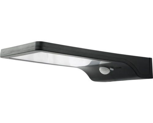 Čierne LED solárne svetlo s pohybovým senzorom pre montáž na stenu