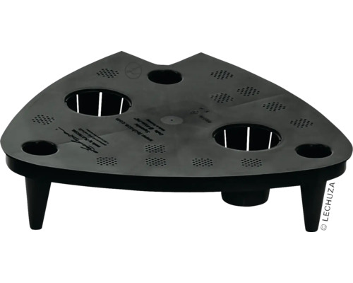 Trojuholníkový stôl pre rastliny s otvormi a nožičkami