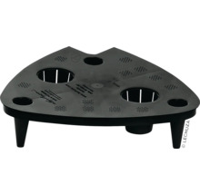 Čierny rohový pestovateľský stôl s otvormi pre rastliny