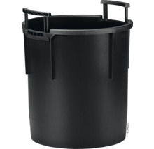 Čierny kvetináč s rúčkami do záhrady.