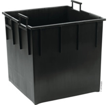 Čierny plastový kvetináč s držadlami