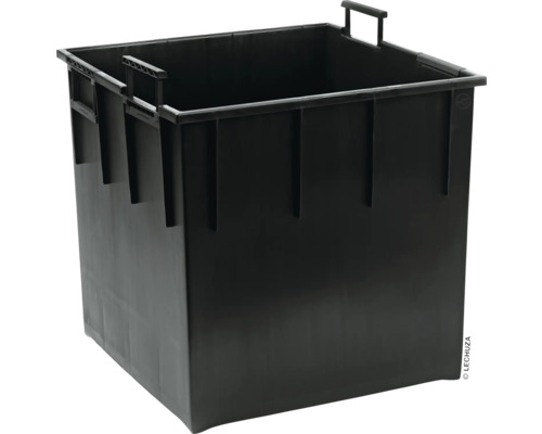 Čierny plastový kvetináč s držadlami