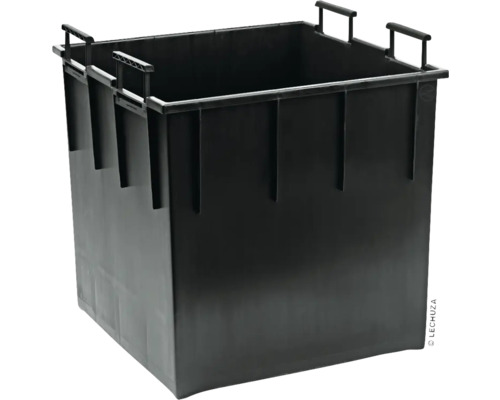 Čierna plastová nádoba na rastliny s držadlami