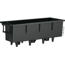 Čierny plastový kvetináč s nožičkami