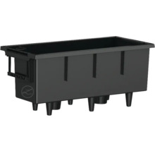 Čierny plastový kvetináč s nožičkami